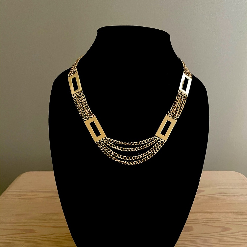 Gold tone statement necklace